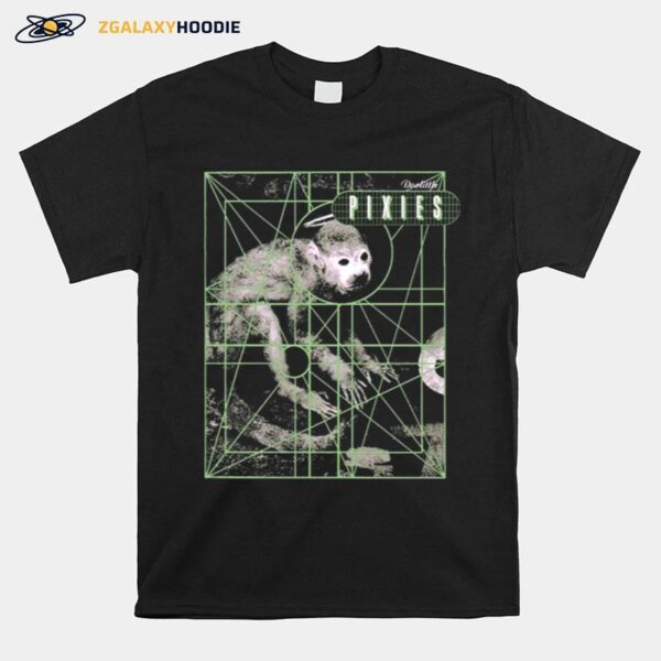 Pixies Monkey Grid Charcoal T-Shirt