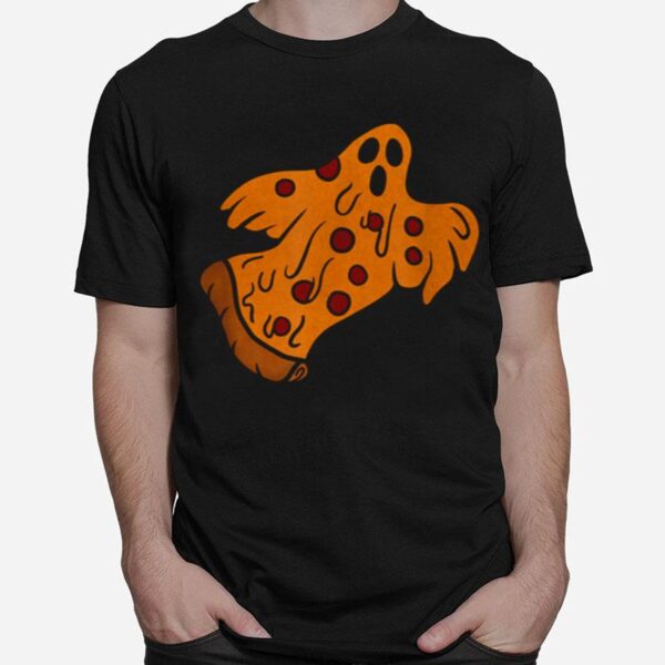 Pizza Halloween Ghost Scary Pizza T-Shirt