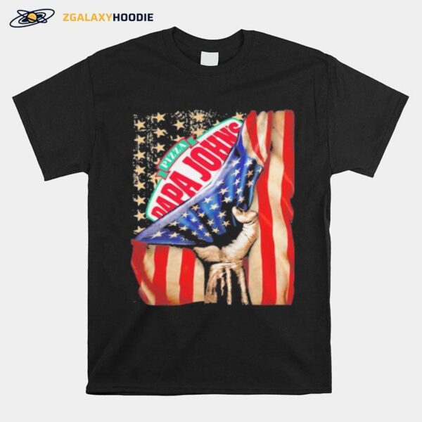 Pizza Papa Johns American Flag T-Shirt