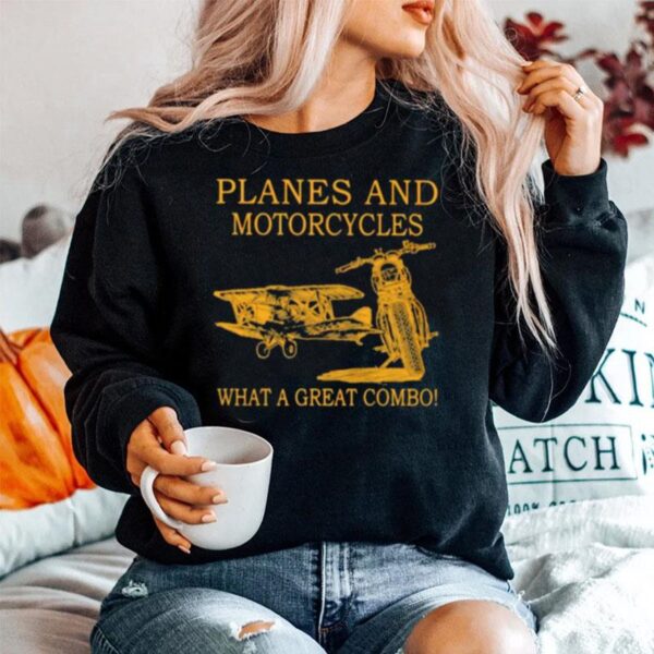 Planes And Motorcycles What A Great Combo Sweater