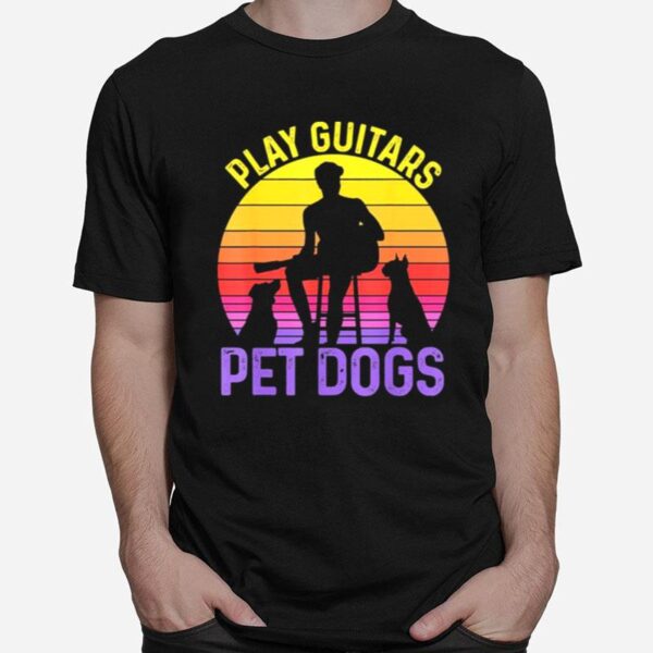 Play Guitars Pet Dogs Vintage T-Shirt