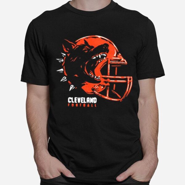 Play Vicious Cleveland Football Helmet Hooded T-Shirt