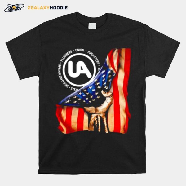 Plumbers Union Pipefitters American Flag T-Shirt