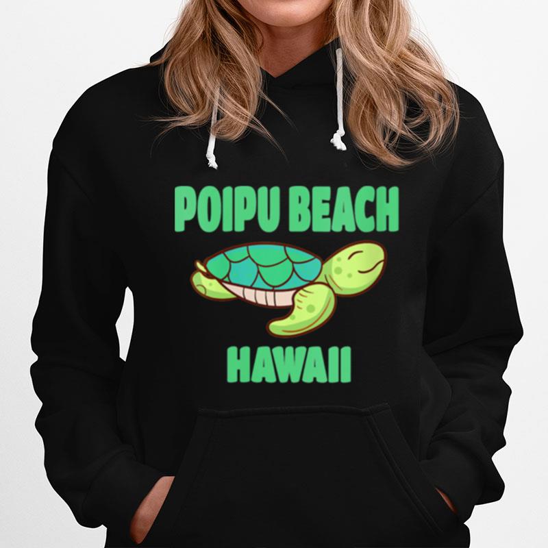 Poipu Beach Hawaii Sea Turtle Themed Hoodie