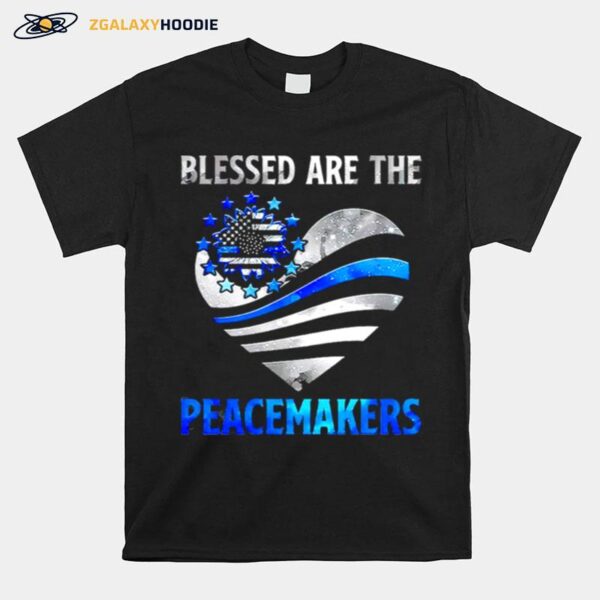 Police Blessed Are The Peacemaker Heart T-Shirt