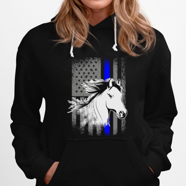 Police Horse Mounted Patrol American Flag Hoodie