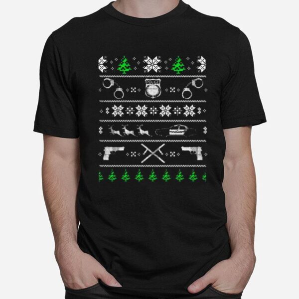 Police Man Police Ugly Christmas Sweaters T-Shirt