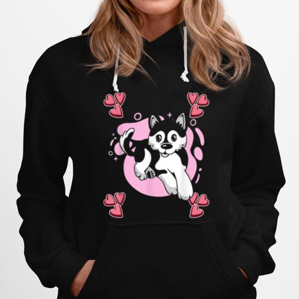 Pomskies Art Drawing Hearts Girls Pomsky Hoodie