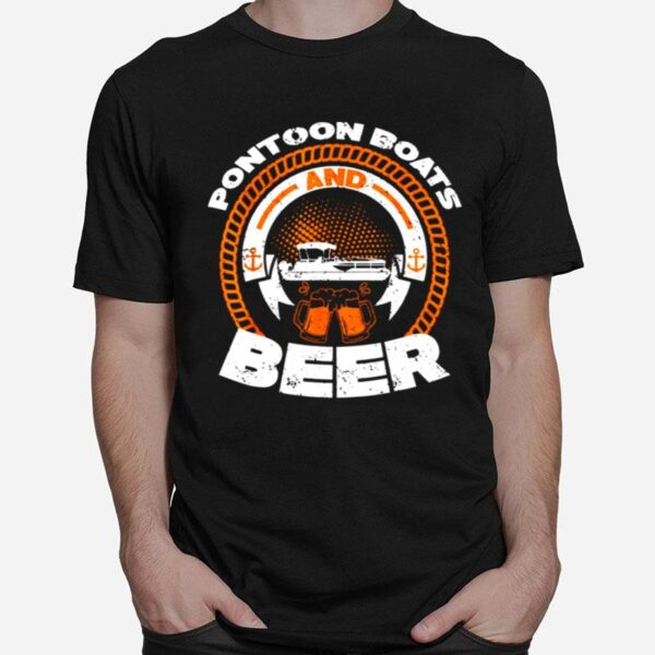 Pontoon Boat Lake Boating Beer Pontoon Boat T-Shirt