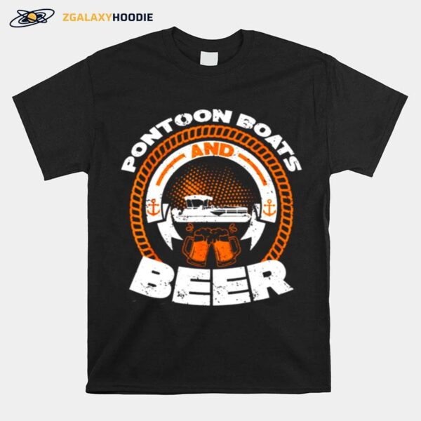 Pontoon Boat Lake Boating Beer Pontoon Boat T-Shirt