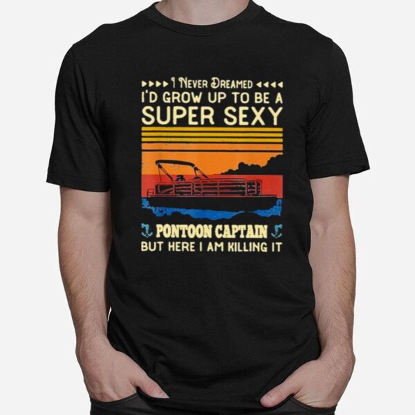 Pontoon Captain Funny Boaters Or Boat Driving T-Shirt