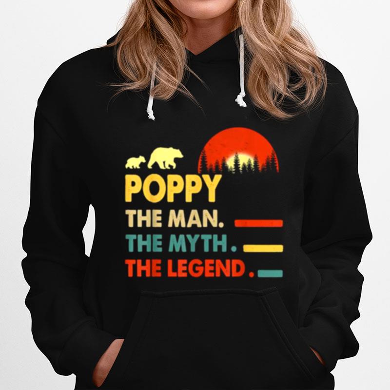 Poppy Man Myth Legend Bear Sunset Vintage Hoodie