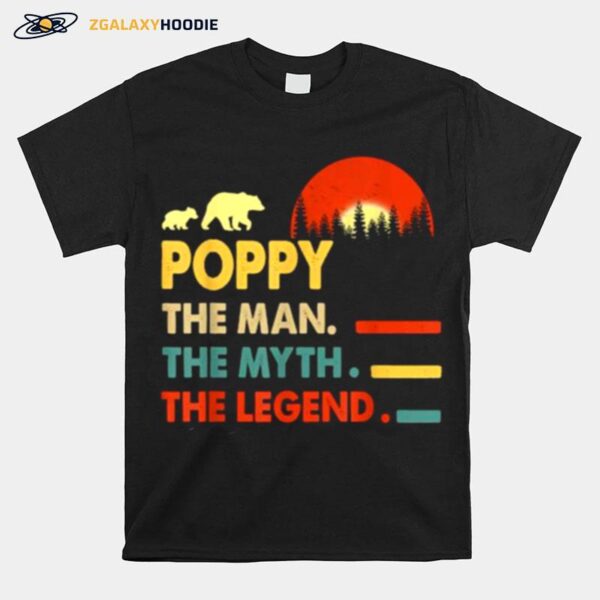 Poppy Man Myth Legend Bear Sunset Vintage T-Shirt