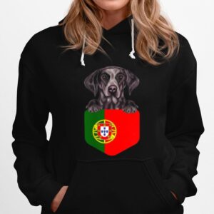 Portugal Flag German Shorthaired Pointer Dog In Pocket Hoodie