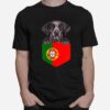 Portugal Flag German Shorthaired Pointer Dog In Pocket T-Shirt