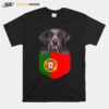 Portugal Flag German Shorthaired Pointer Dog In Pocket T-Shirt