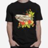 Possum Skull Flower Hippy Opposum Street Cat T-Shirt