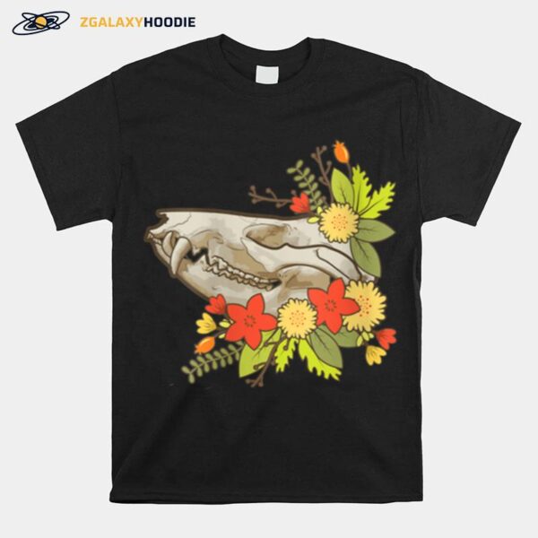 Possum Skull Flower Hippy Opposum Street Cat T-Shirt