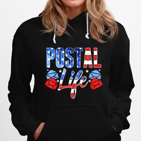 Postallife Mail Carrier Postal Worker Patriotic Postal Life Hoodie