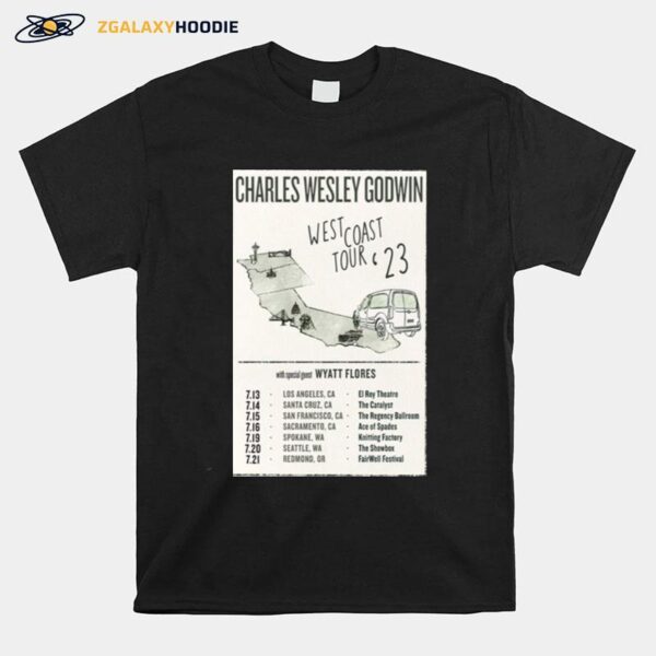 Poster Charles Wesley Godwin 2023 West Coast Tour T-Shirt