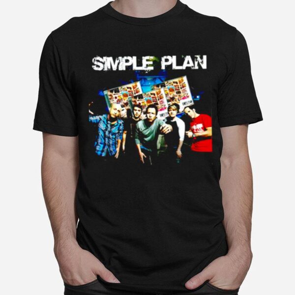 Potrait Retro Wave Simple Plan T-Shirt