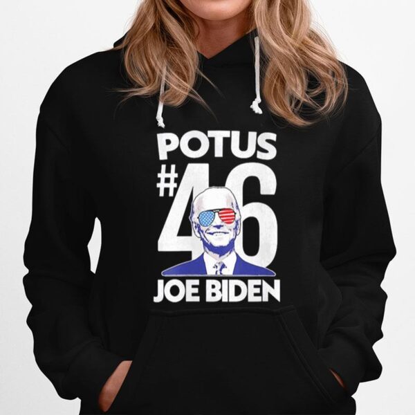 Potus 46 President Joe Biden Aviator Glasses Usa Hoodie