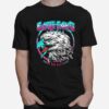 Power And Dominance Eagle Fang Karate Cobra Kai Blue Pink Neon Retro T-Shirt