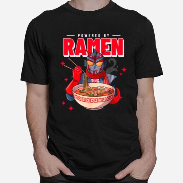 Powered By Ramen Japanese Anime Funny Robot Ramen Noodles T-Shirt