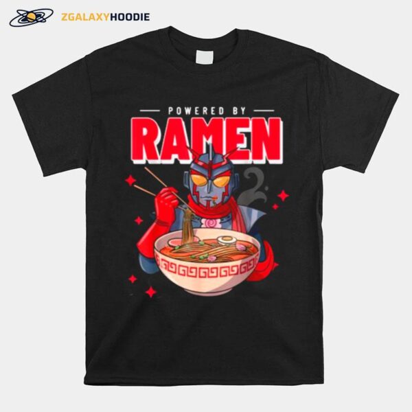 Powered By Ramen Japanese Anime Funny Robot Ramen Noodles T-Shirt