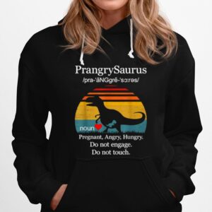 Prangrysaurus Definition Funny Dinosaur Pregnancy Vintage Hoodie