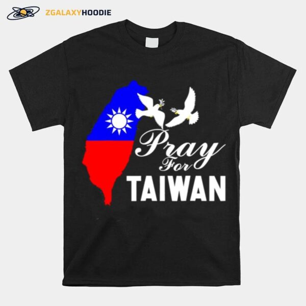 Pray For Taiwan Support Taiwanese Flag Heart T-Shirt