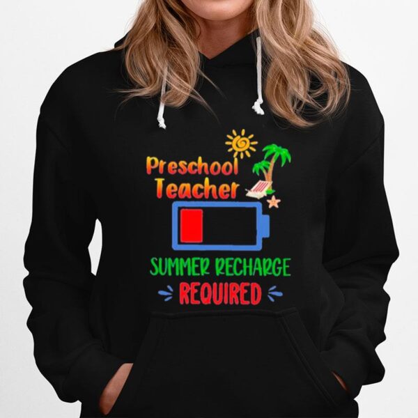 Preschool Teacher Summer Recharge Required Retro Hoodie