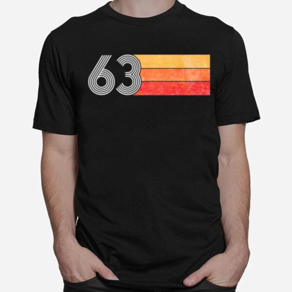 Prisma Retro Born In 1963 Tricolor Banner 56Th Birthday T-Shirt