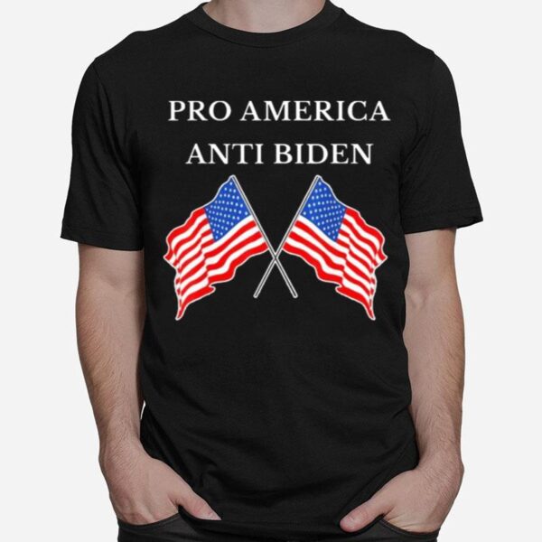 Pro America Anti Biden Anti Joe Biden American Flag T-Shirt