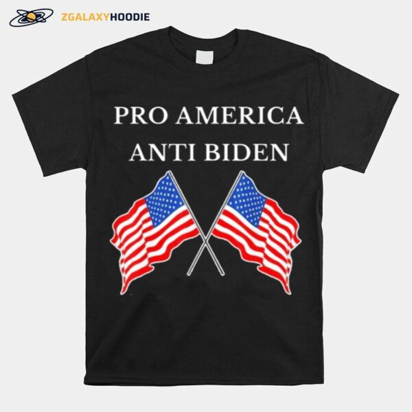 Pro America Anti Biden Anti Joe Biden American Flag T-Shirt