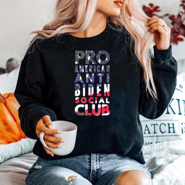 Pro America Anti Biden Social Club American Flag Sweater