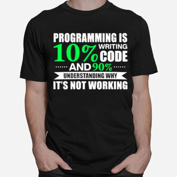 Programming Is Writing 10 Code And 90 Understanding T-Shirt