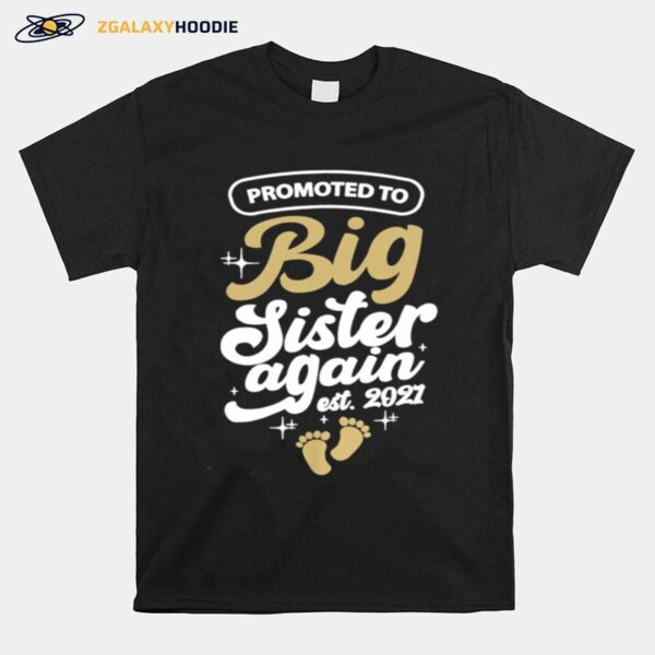 Promoted To Big Sister Again Pregnancy Announcement T-Shirt