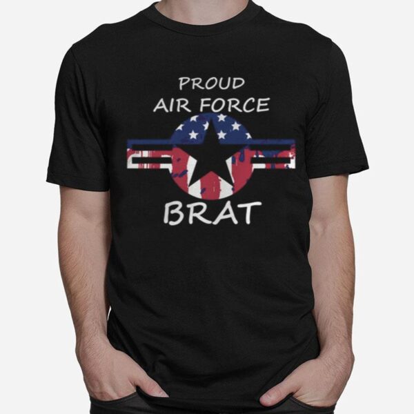 Proud Air Force Brat Painted American Flag Roundel Star T-Shirt