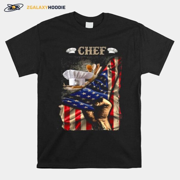 Proud Chef American Flag Love Chef Job T-Shirt