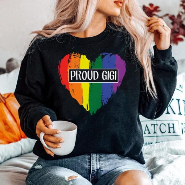 Proud Gigi Heart Grandma Lgbt Sweater