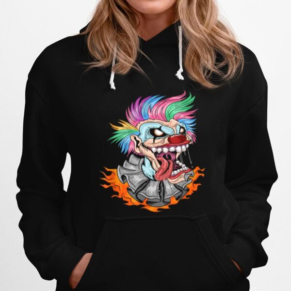 Scary Clown Halloween Mad Evil Clown Face Hoodie