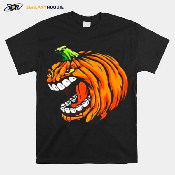 Scary Pumpkin Head Day Halloween Illustration T-Shirt