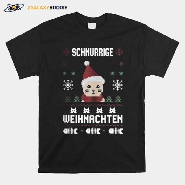 Schnurrige Weihnachten Ugly Christmas T-Shirt