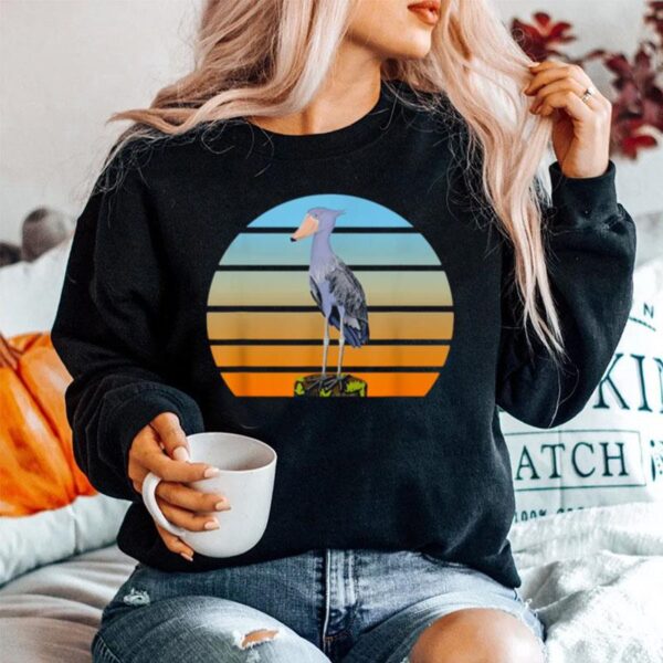 Schuhschnabel Vogel Singvogel Vogelfreund Vogelbeobachter Vintage Retro Sweater