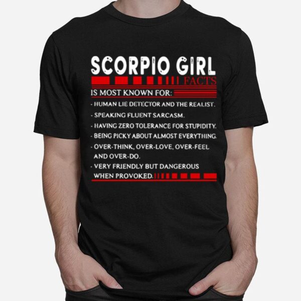 Scorpio Girl Is Most Known For Human Life Detector And The Realist T-Shirt