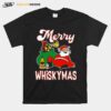 Scotch Whisky Drinking Santa Claus Funny Christmas T-Shirt