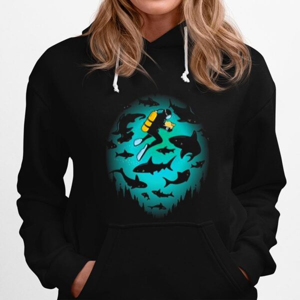 Screwed Funny Shark Scuba Diving Hoodie