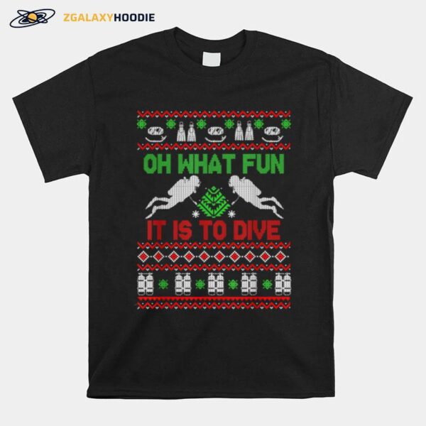 Scuba Diving Diver Ugly Christmas Xmas T-Shirt