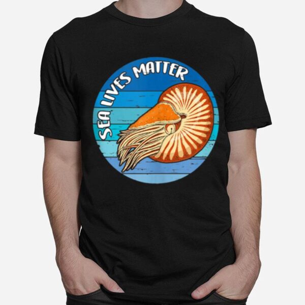 Sea Lives Matter Nautilus Primal Animals Retro Vintage T-Shirt